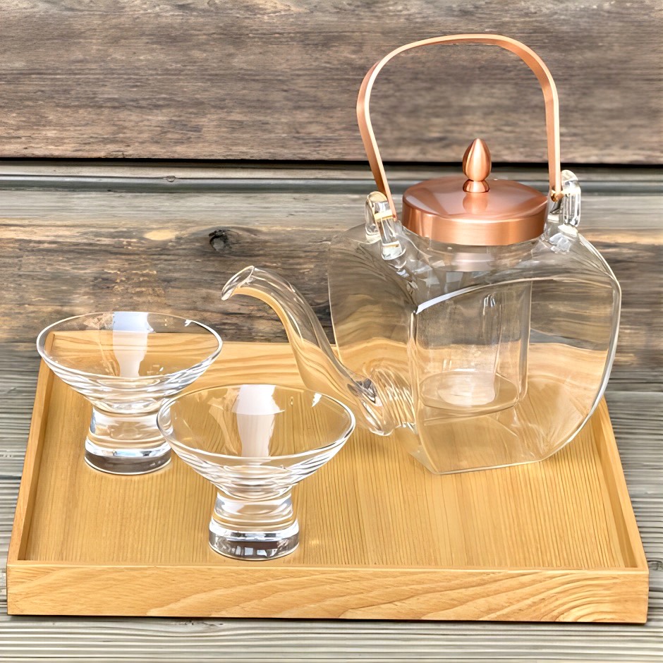 廣田硝子｜ちろり 角ちろり 銅フロスト（中子付き） 154-CF お酒 お茶 高級感 おしゃれ 日本製 耐熱性 個性的 優雅