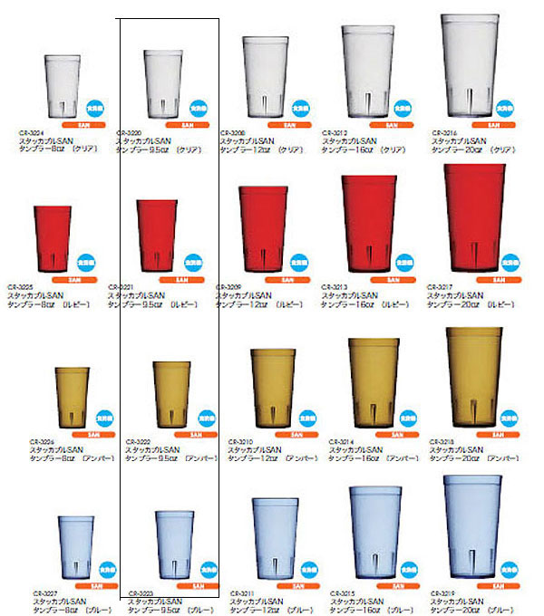 【スタッカブルSAN タンブラー12オンス（ブルー）/６個入】