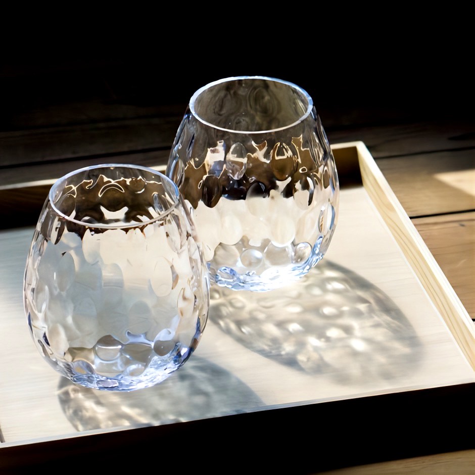 廣田硝子｜タンブラー 花蕾 karai 玉 KARA-25 桐箱付き 上品 高級感 可愛い ワイン 日本酒 