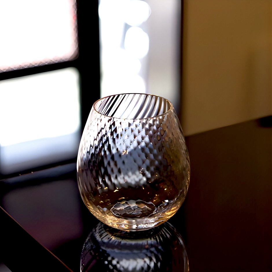 廣田硝子｜タンブラー 花蕾 karai 千本 KARA-24 桐箱付き 上品 高級感 可愛い ワイン 日本酒 