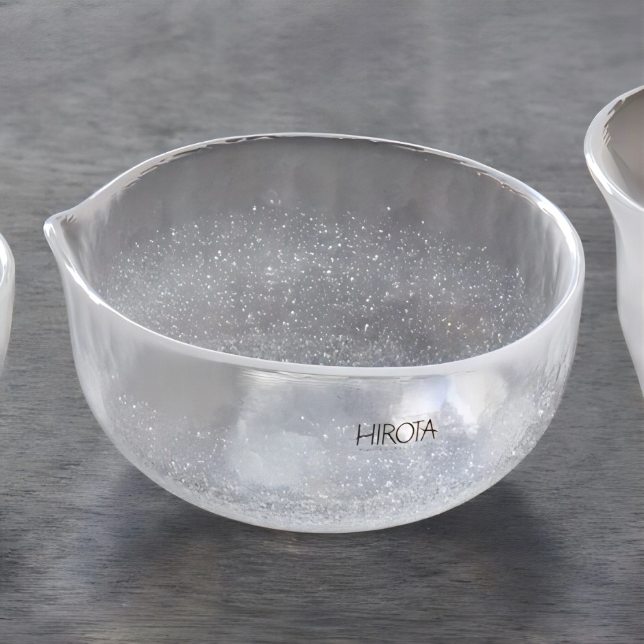 廣田硝子|鉢・ボール 生成り硝子 118 ボール 642-AW ガラス皿 ナチュラル 清涼感 おしゃれ 高級感 スープ デザート