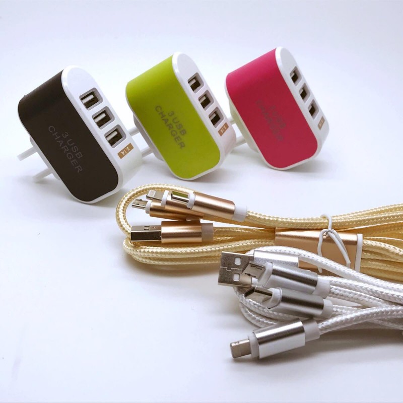 �ҥåȾ��� 3�ݡ���USB���Ŵ� AC�����ץ�����3in1���ť����֥륻�å�