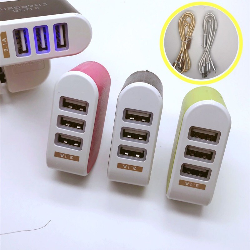 �ҥåȾ��� 3�ݡ���USB���Ŵ� AC�����ץ�����3in1���ť����֥륻�å�