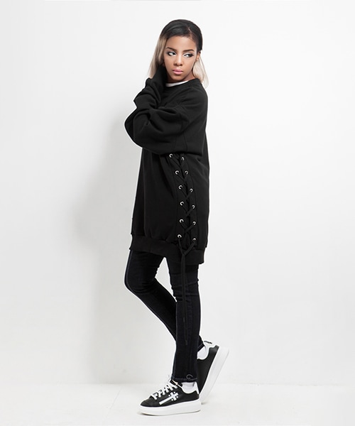 SIDE LACE SWEATSHIRT