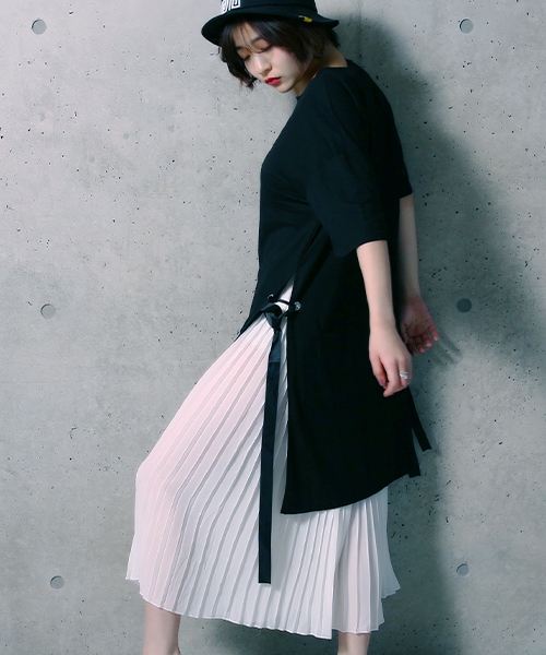 T-shirt dress & pleated skirt set