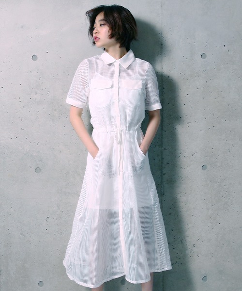 メッシュガウンワンピース