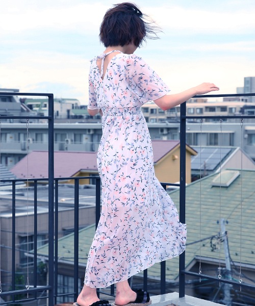 フラワーカシュクールワンピース