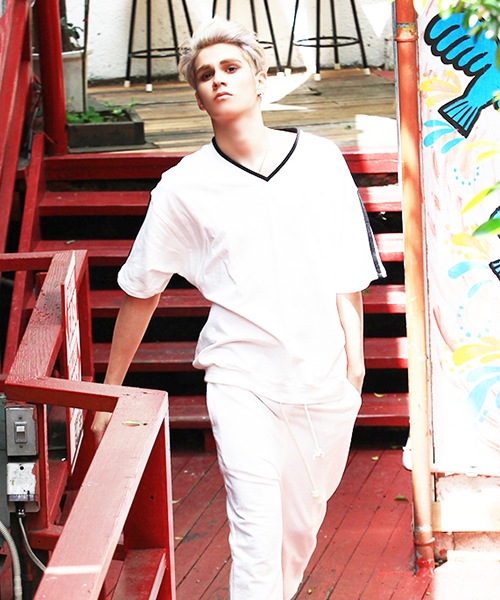 SLEEVE STRIPED TELI-SYATU　WHITE
