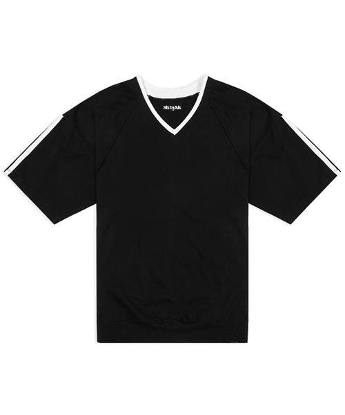 SLEEVE STRIPED TELI-SYATU　BLACK
