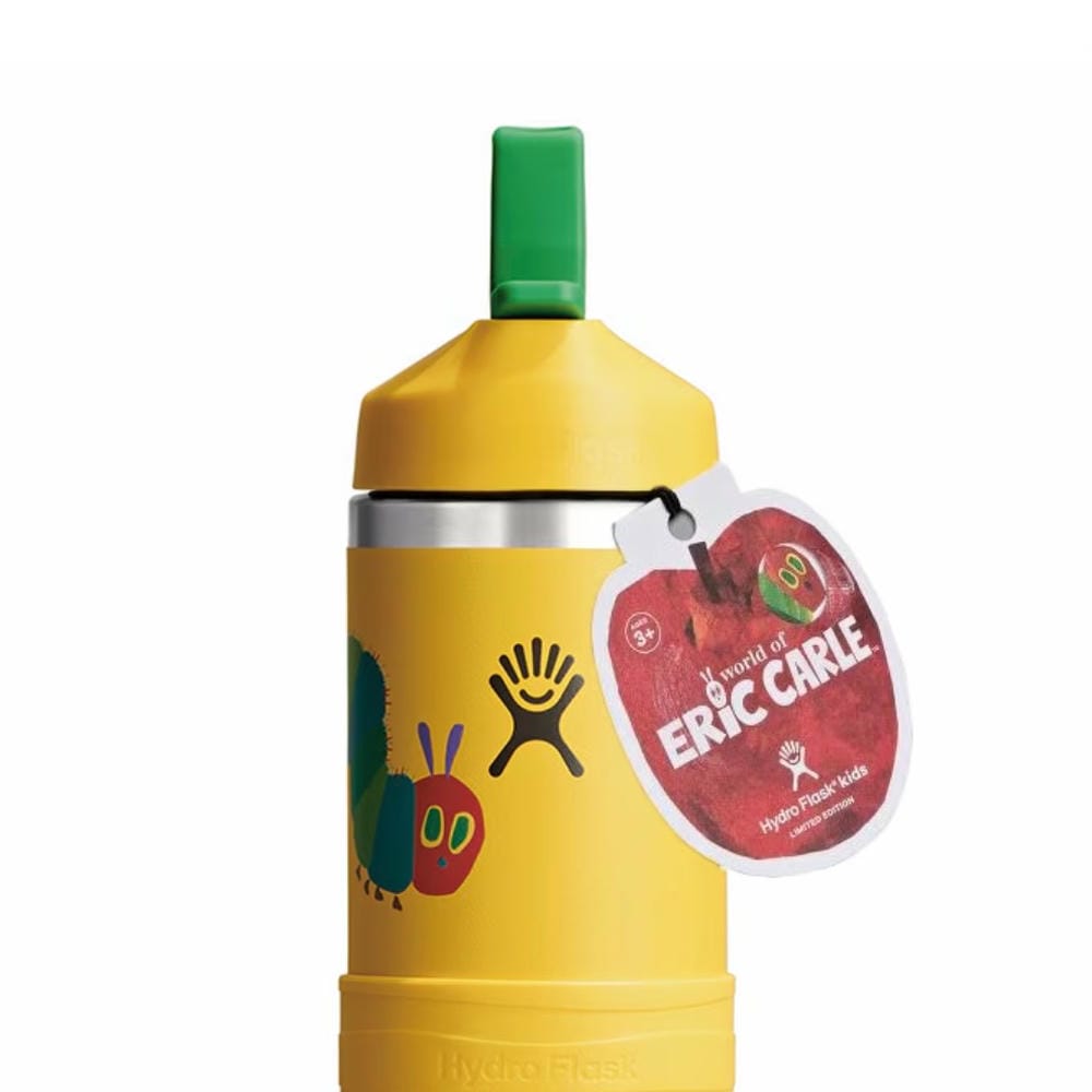 Hydro Flask �ϥ��ɥ��ե饹�� ERIC CARLE 12oz KIDS WIDE MOUTH BOTTLE Yellow Caterpillar