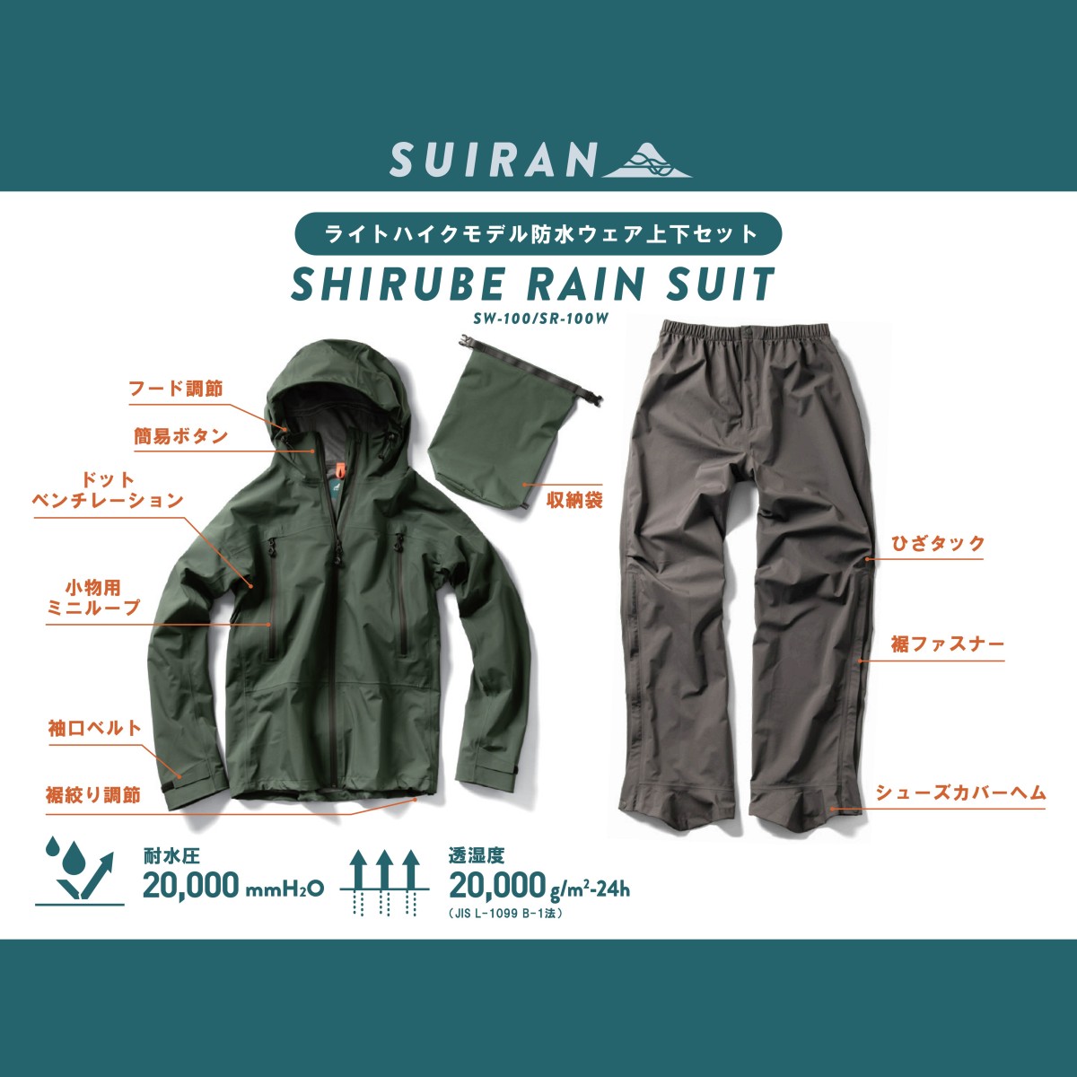 SUIRAN ������� M's SHIRUBE RAIN SUIT ����� �쥤�󥹡��� ���åȥ��å�
