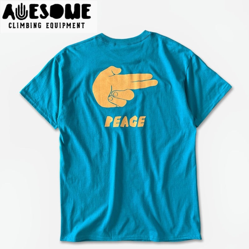 Awesome Climbing Equipment PEACE TEE HIPPIE GREEN