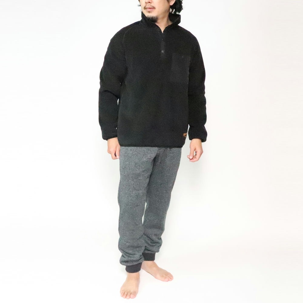 ROKX ���å��� RXMF194089 CLASSIC 200 FLEECE SNAP TOP TRUE BLACK