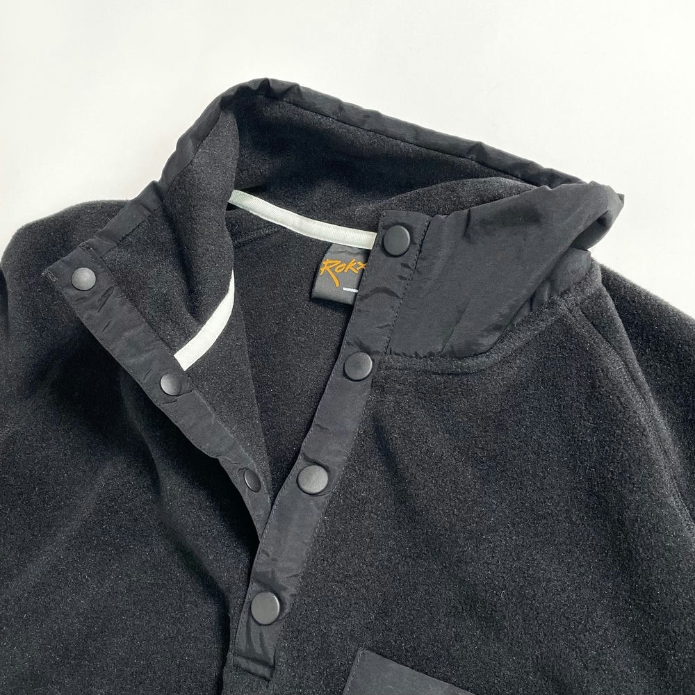ROKX ���å��� RXMF194089 CLASSIC 200 FLEECE SNAP TOP TRUE BLACK