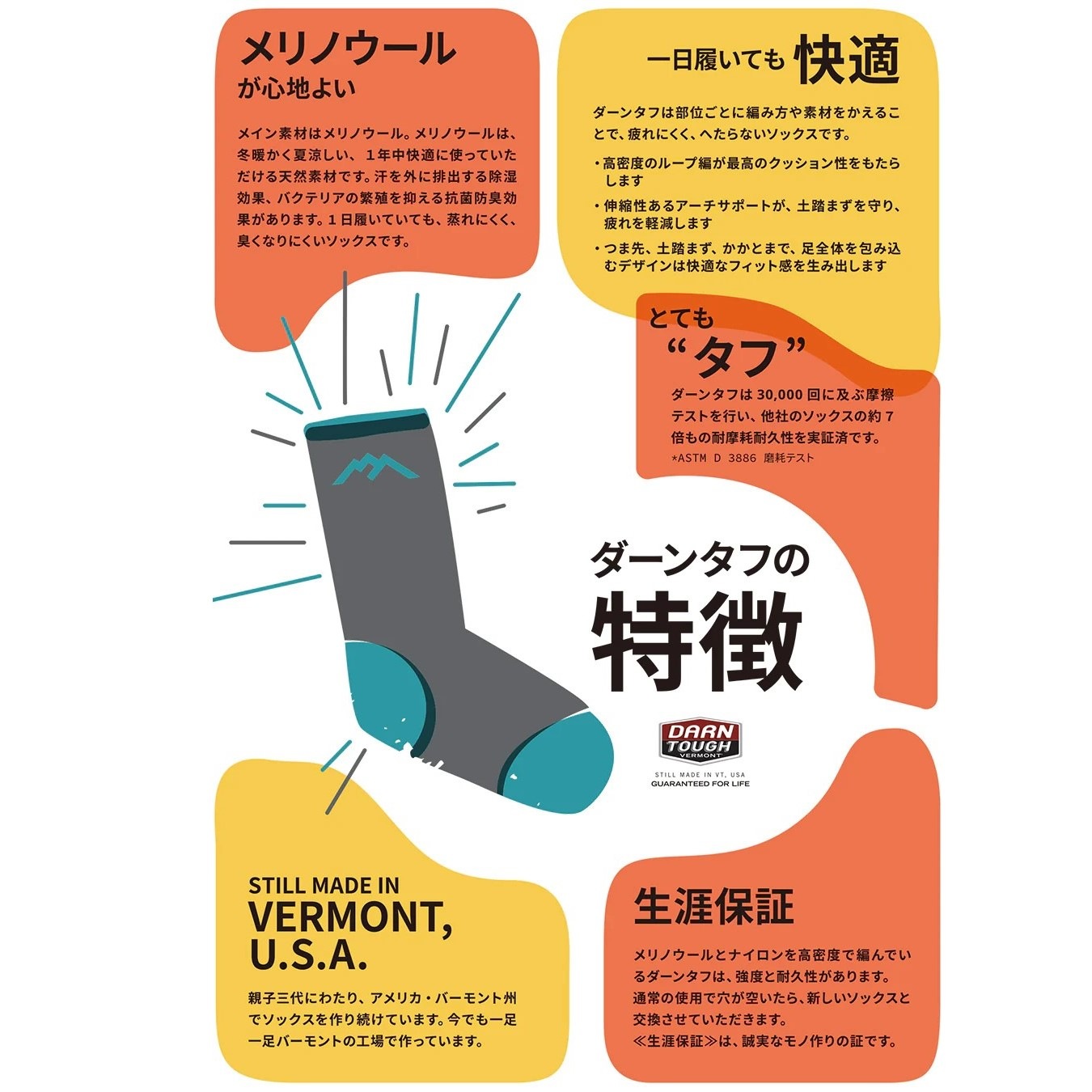 Darn Tough �����󥿥� 1987 W's �饤�ȥϥ����� 1/4���å� �饤�ȥ������� ���å����