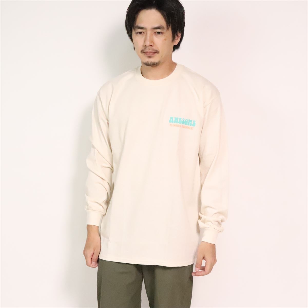 AWESOME  THE BIRD EYE L/S Tee NATURAL