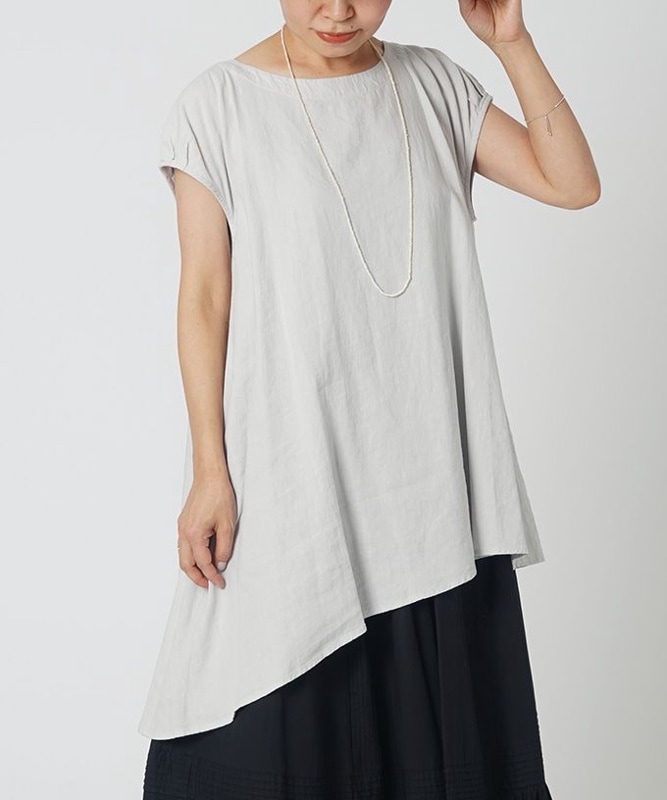 【SALE】エディトップ・B　アシンメトリーフレンチスリーブトップ