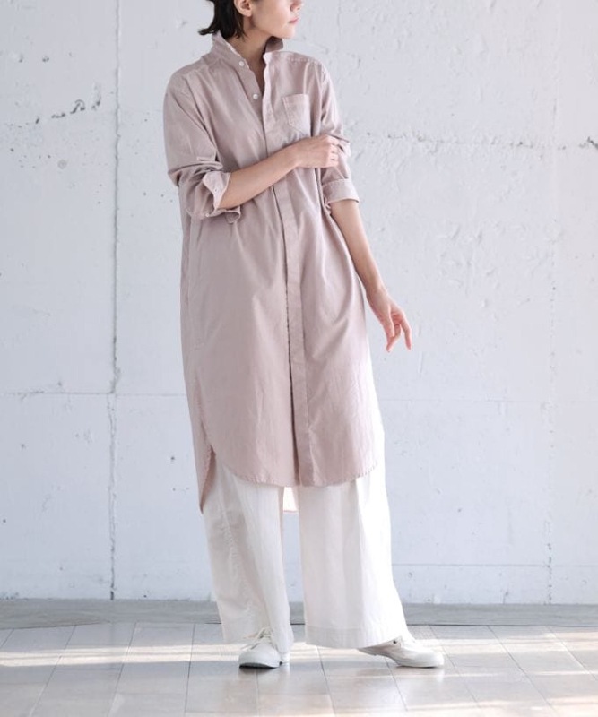 新品⚫︎BASCO バスコ ロングシャツ オフホワイト ナチュラル 綿