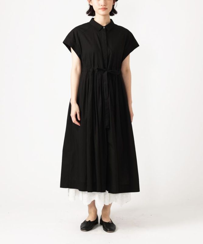 【SALE】ルンドレス　シャツ素材のウエストシャーリングドレス