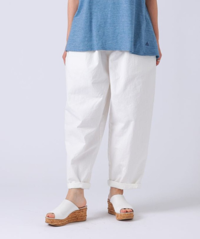 マオパンツロング・12　和紙と綿を合わせた涼感素材のビッグポケットパンツ・ロング丈