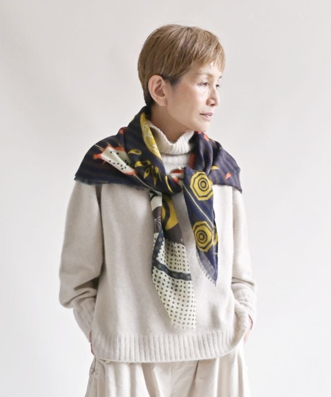 ふくわらい　[Kusa Kanmuri ウールストール]