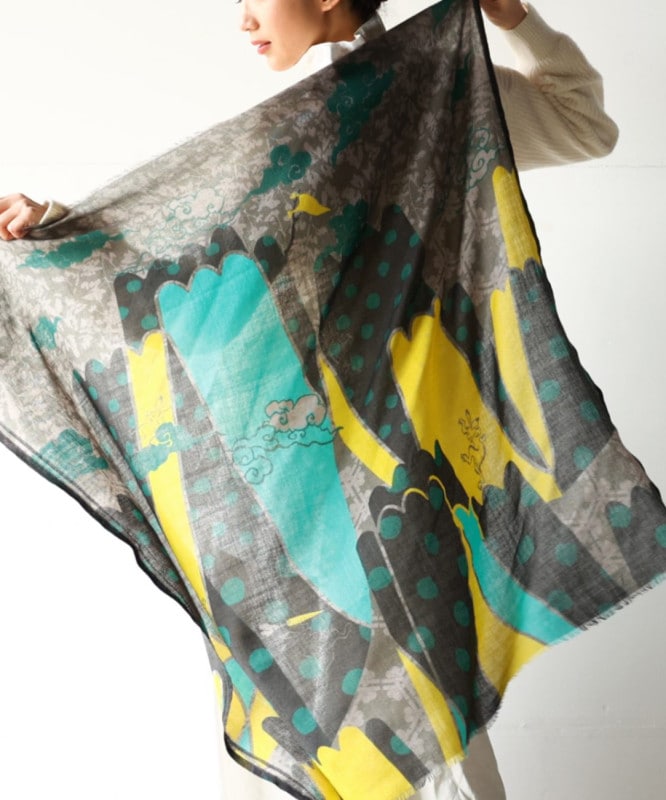 うさぎとかめ　あおい　[Kusa Kanmuri ウールストール]