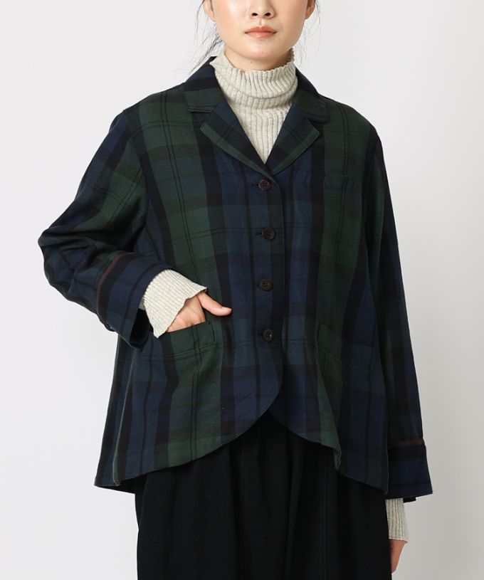 トアジャケット・ジェントル【チェック】裾カーブテーラード