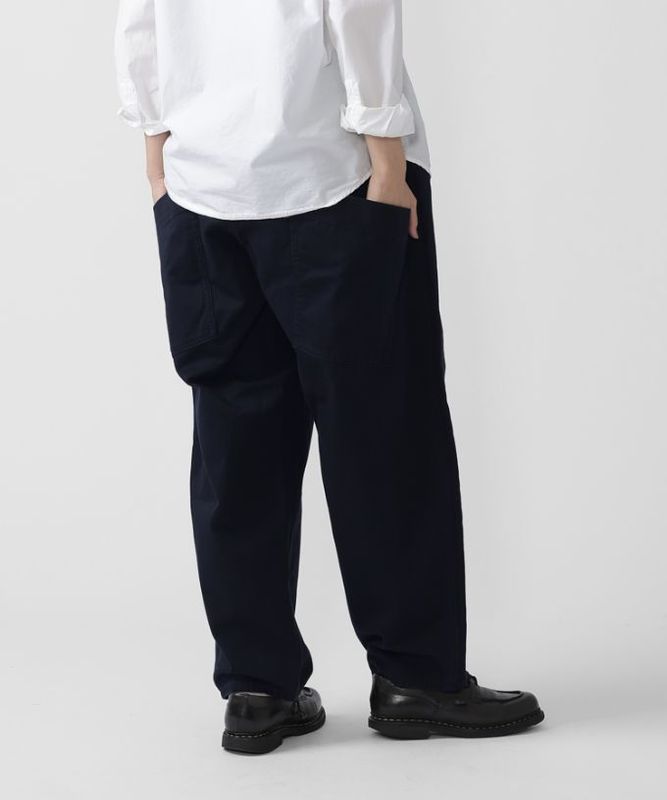 【ネイビー/ロング】マオパンツロングチノ 定番バックポケットパンツ（ロングタイプ）チノ素材【フラッシャー＆ピスネーム付き】