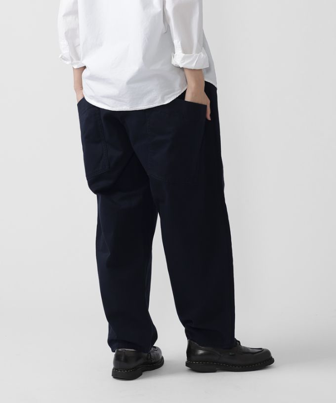 【ネイビー/ロング】マオパンツロングチノ 定番バックポケットパンツ（ロングタイプ）チノ素材【フラッシャー＆ピスネーム付き】