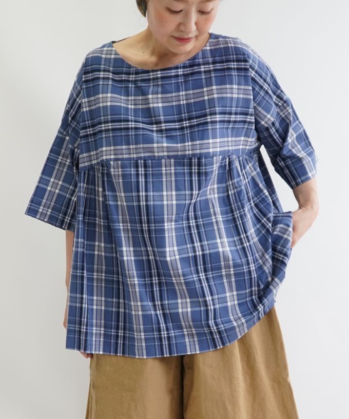 チェック柄 切り替えトップス サンデートップ チェック柄切り替えトップ/ITEM,JACKET/TOPS,TOPS/Shop