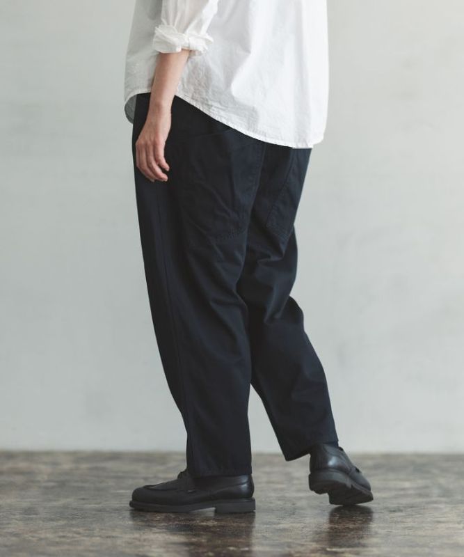 【黒/ロング】マオパンツロングチノ 定番バックポケットパンツ（ロングタイプ）チノ素材【フラッシャー＆ピスネーム付き】