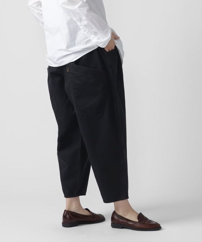 マオパンツロングヒッコリー ロング丈の後ろビッグポケットパンツ/ITEM