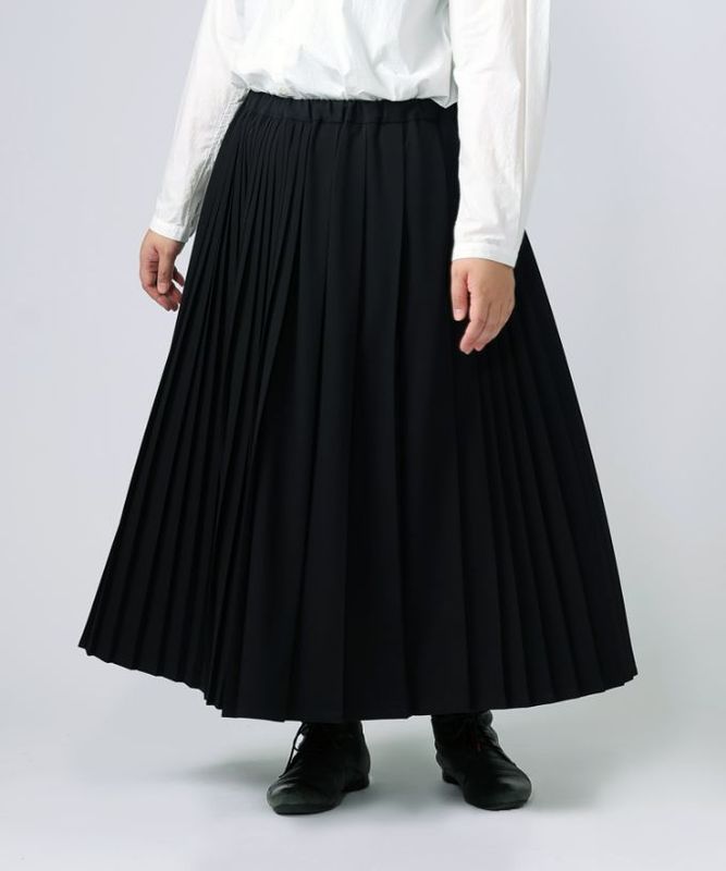 ジジスカート・4【プラスサイズ】［Chronicle］二種のプリーツを使ったスカート