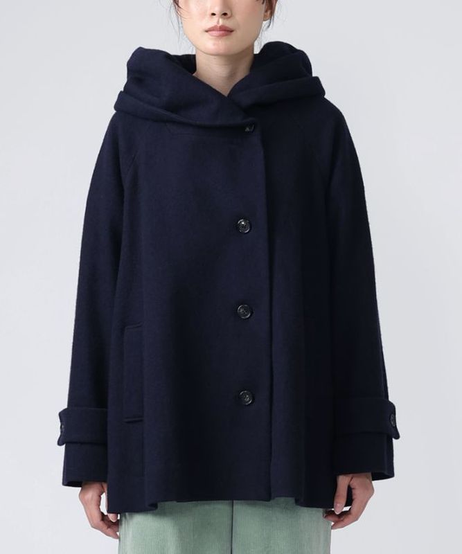 美品！basco バスコ コート ネイビー 3 ゆったり 美品！basco バスコ コート ネイビー 3 ゆったり