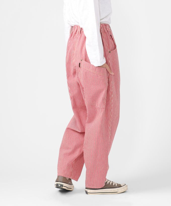 マオパンツロング 赤ヒッコリー 後ろビッグポケットパンツ/ITEM,PANTS
