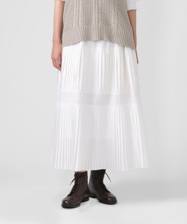 テディスカート プリーツのティアードスカート