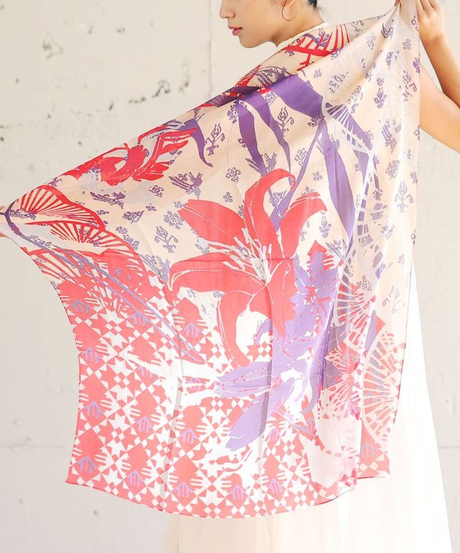 あかりのはな あか ［KusaKanmuri　シルクコットンストール ]