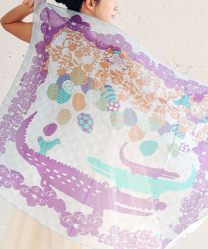 たまごのかぞく［KusaKanmuri　シルクコットンストール ]