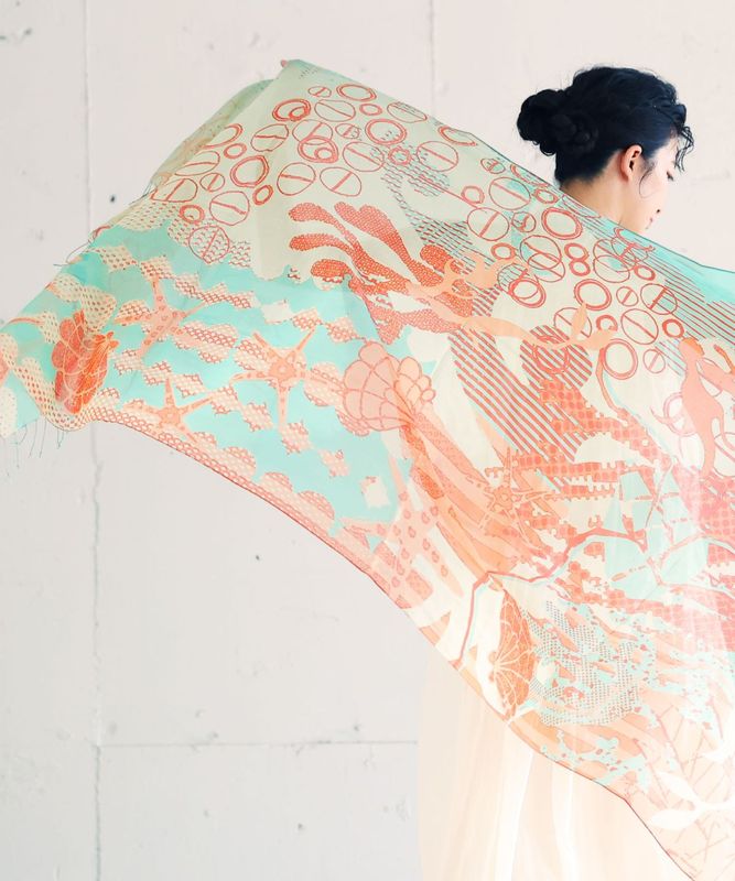 にんぎょのひみつ［KusaKanmuri　シルクコットンストール ]