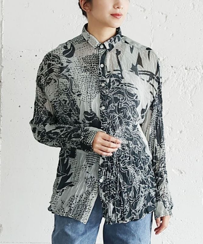 くさしゃつ　いとしいねいろ［Kusa Kanmuri　シルクコットンシャツ］