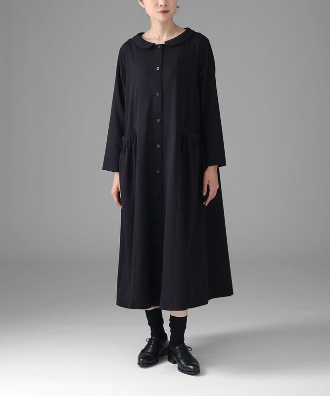 ［未使用品］BASCO リネン混 ワンピース 33000円 インド製 すみ黒 ワンピース｜バスコ公式通販｜素材・風合い・シルエットにこだわった