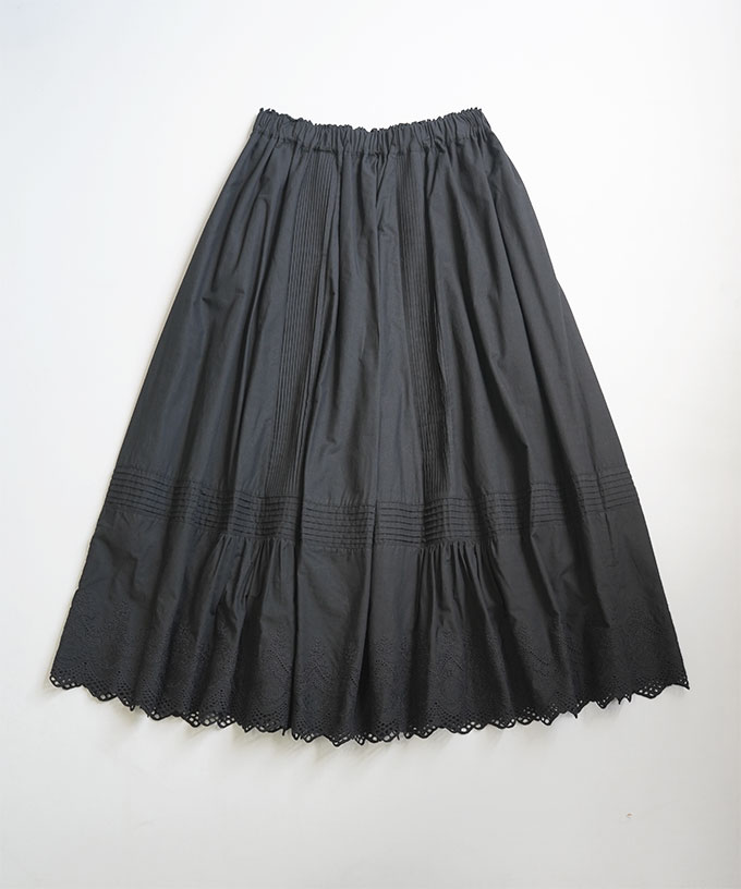 【SALE】リコスカート・4【プラスサイズ】可憐なピンタックとレース使いのスカート