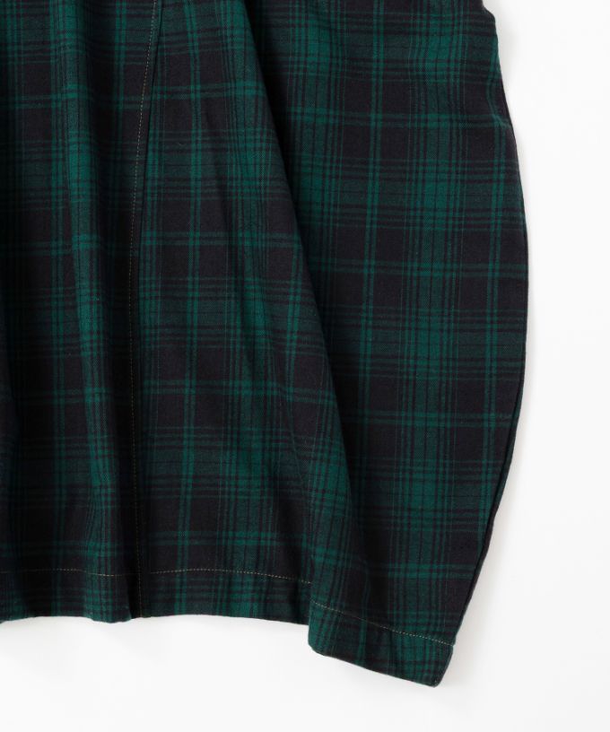 ポメロ・4【プラスサイズ】コットンネル素材のタータンチェックドレス