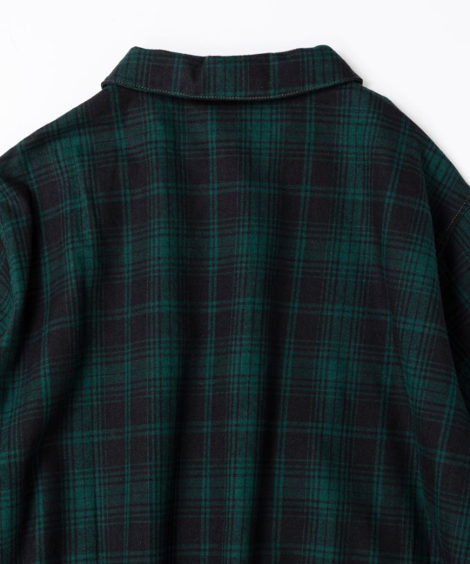 ポメロ・4【プラスサイズ】コットンネル素材のタータンチェックドレス