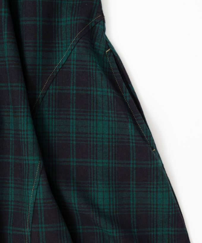 ポメロ・4【プラスサイズ】コットンネル素材のタータンチェックドレス