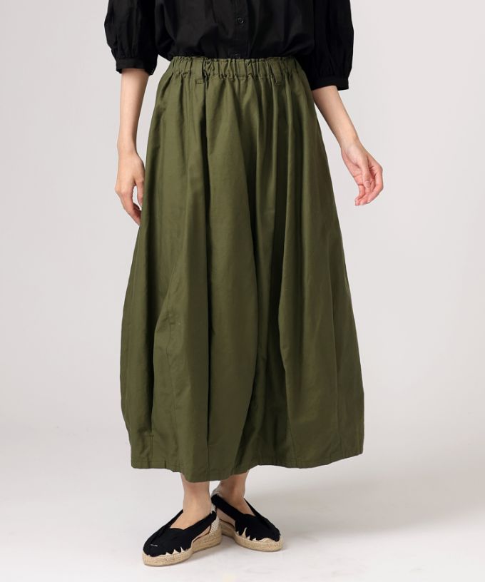 クルトスカート・1　綿麻のコクーンシルエットスカート