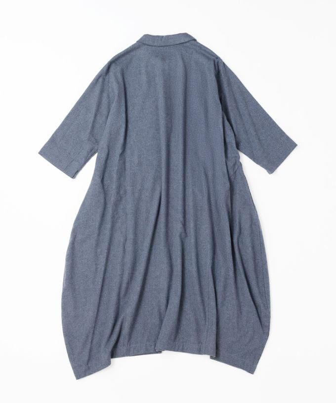 ポメロ・B　コットンネル素材のコクーンドレス