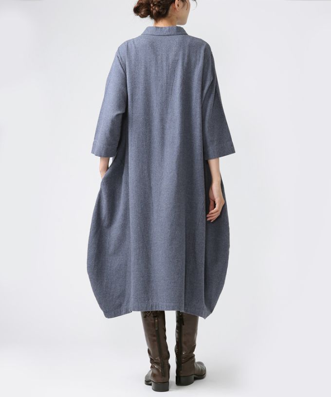 ポメロ・B　コットンネル素材のコクーンドレス