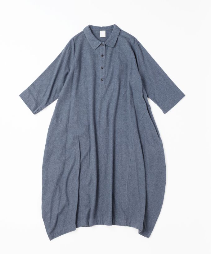 ポメロ・B　コットンネル素材のコクーンドレス
