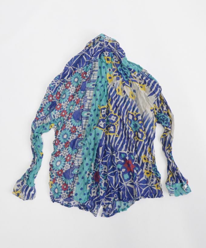 くさしゃつ　あおいろのまち［Kusa Kanmuri　シルクコットンシャツ］